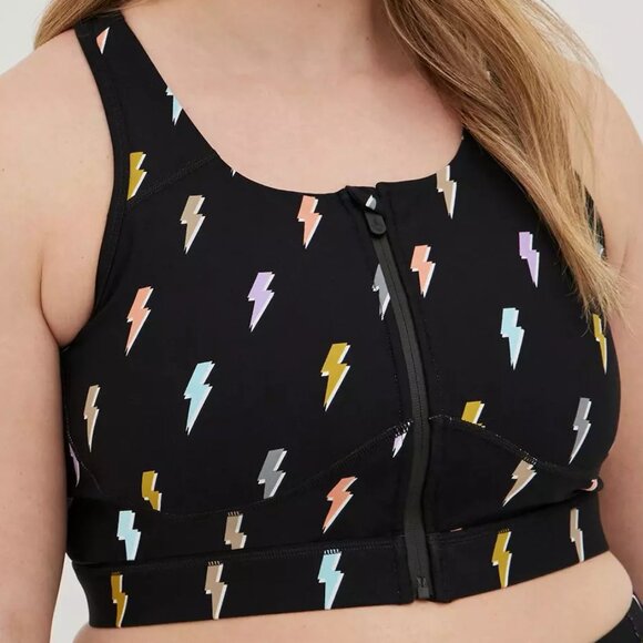 Torrid Sports Bra Womens 2X Lightning Bolts Light Support Racerback Colorful - Picture 1 of 8
